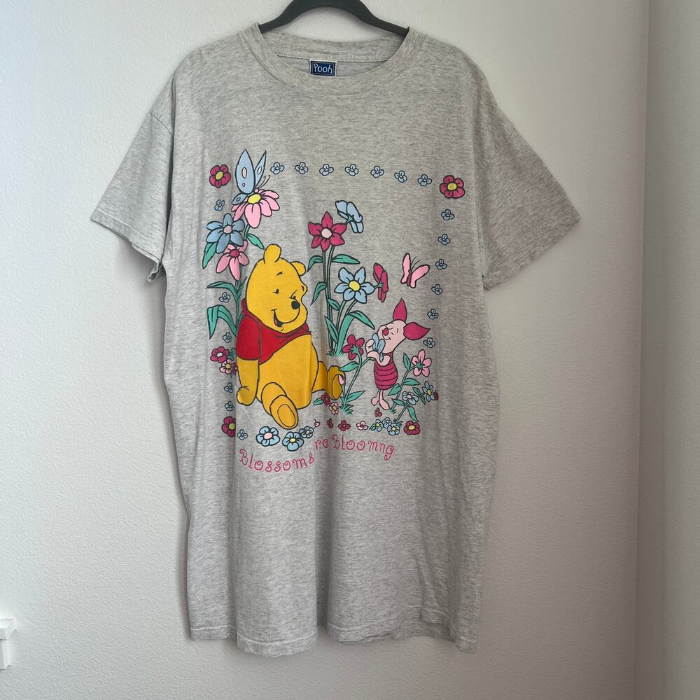Vintage Disney Winnie The Pooh & Piglet Graphic Nightshirt One Size 90's Cotton